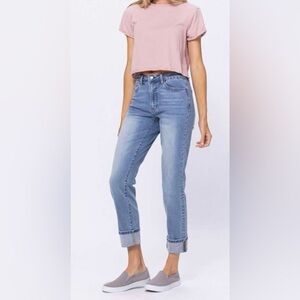 JUDY BLUE HIGH WAIST VINTAGE WASH BOYFRIEND FIT 11/30